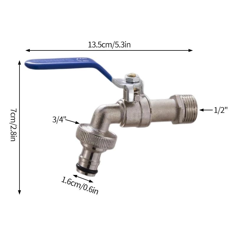 

Double Outlet Water Faucet Garden Water Splitter For Quick Connector Water Hose Pipe 1/2 Inlet 3/4 Outlet Water Tap Valves