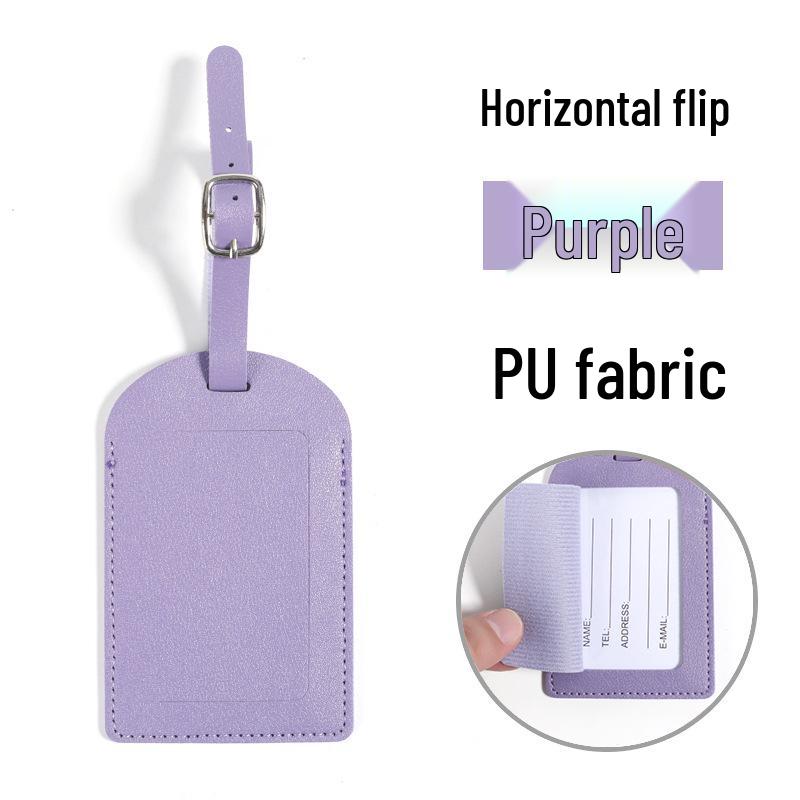 Customizable Multi-Color PU Faux Leather Luggage Tag with Lanyard and Card Holder - In Stock