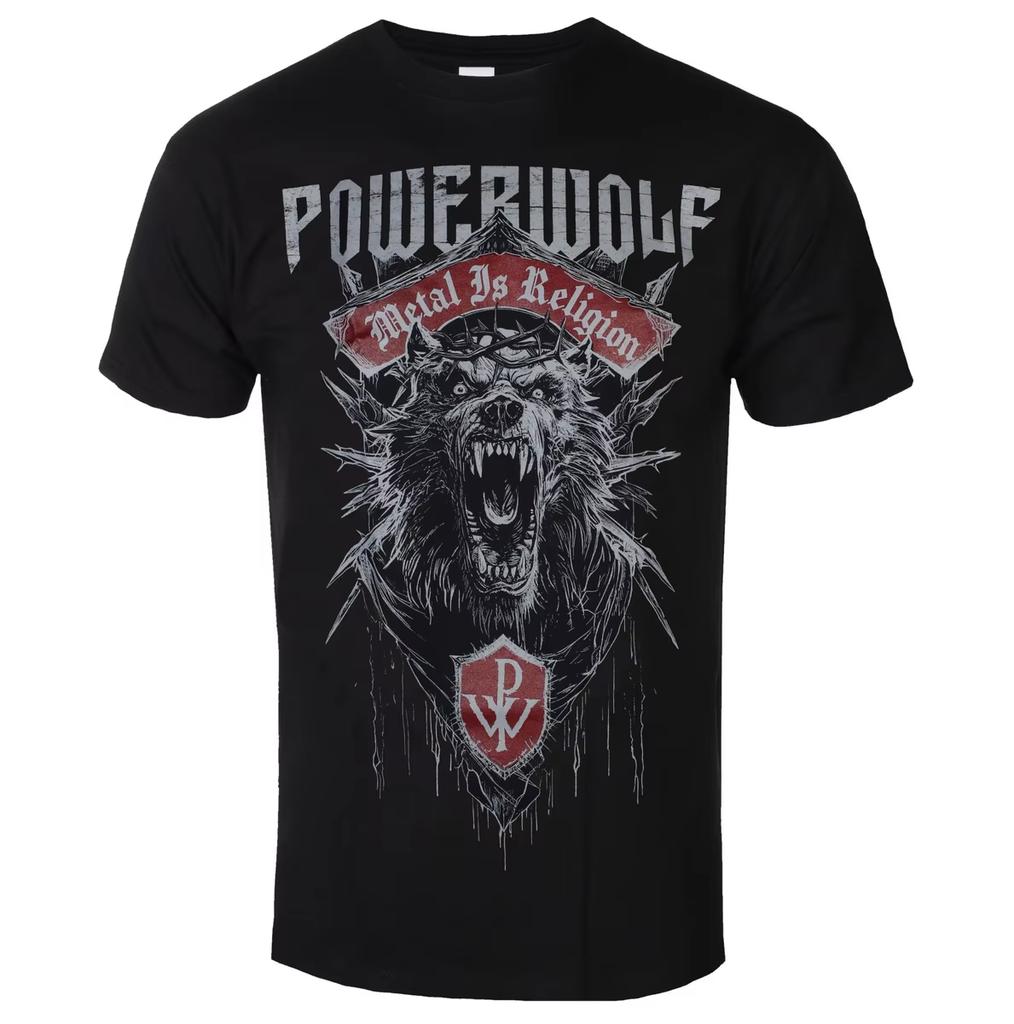 2026 Fit Letní Bavlna s Grafikou Powerwolf Tričko Unisex Letní Krátký Rukáv Módní Harajuku Hip Hop Punkové Tričko Y2K Streetwear Oversized Tričko