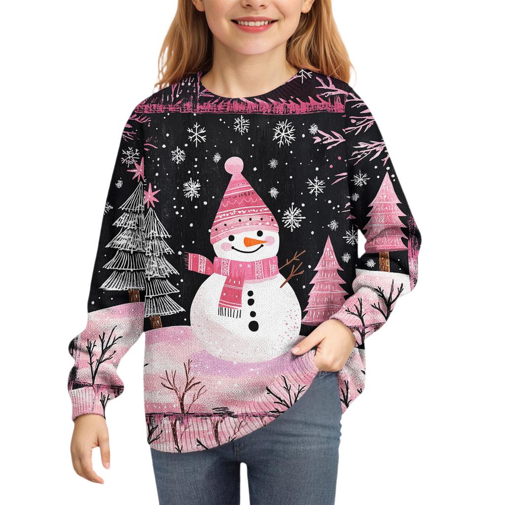 Christmas Day Sweatshirts For Children Boys And Girls Knit Sweater Cute Shirt Fall Crewneck Pullover Tops