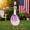 1 Set July 4th Goose Outfits, Patriotic Porch Goose Costume, Independence Day Apparel, Stars Stripes Hat Bow Tie for Lawn 23 Inch Goose Statue