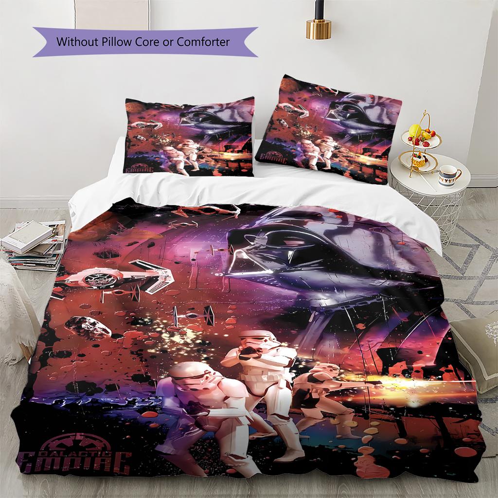 Set cu cuvertură și fețe de pernă cu model Space Opera Decorațiune pentru casă Cadou (1 * husă de pilotă + 2 * fețe de pernă, fără miez)
