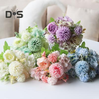 Artificial Flowers Fake Peonies Bouquet Mixed Faux Silk Flowers Artificial Blooms Bunch for Table Centerpiece Wedding Party Decor