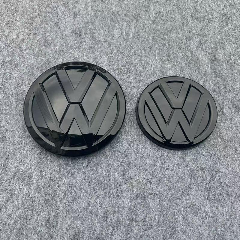 For VW Volkswagen Jetta MK5 Golf 2PC Replacement Gloss Black Front Grill Badge + Rear Trunk Lid Emblem Logo for volkswagen Polo
