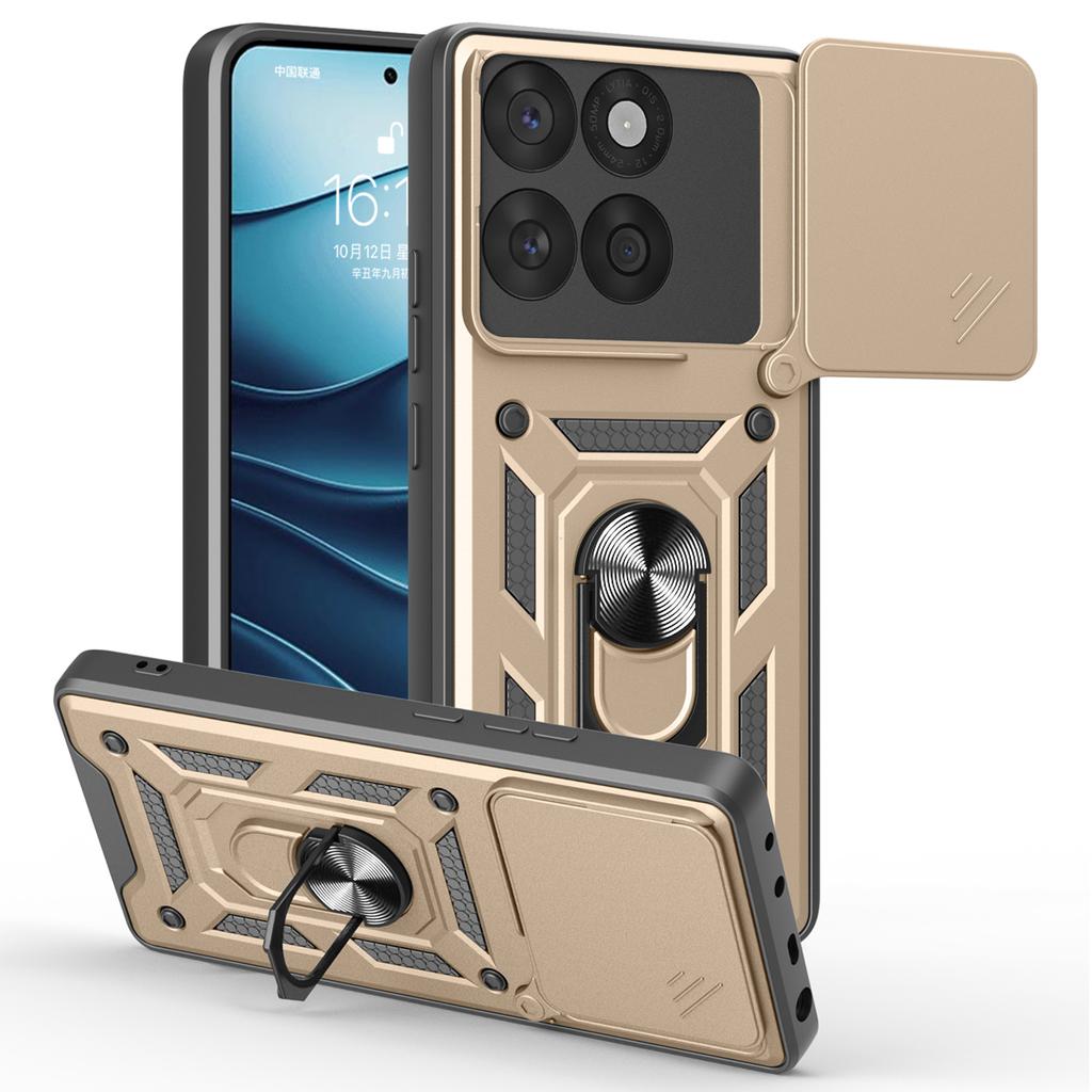 AMORUS For Motorola Edge 60 Fusion 5G Case Kickstand PC+TPU Phone Cover with Camera Lens Slider