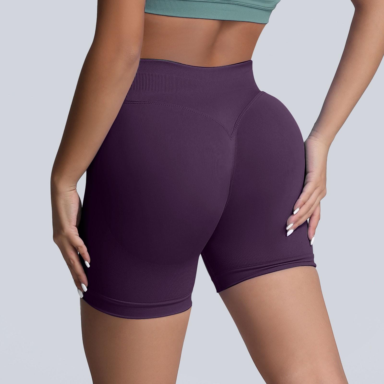 

Женские однотонные шорты для йоги, бесшовные, для фитнеса, подъема бедер, бега, йоги, спортивные шорты с тремя точками M