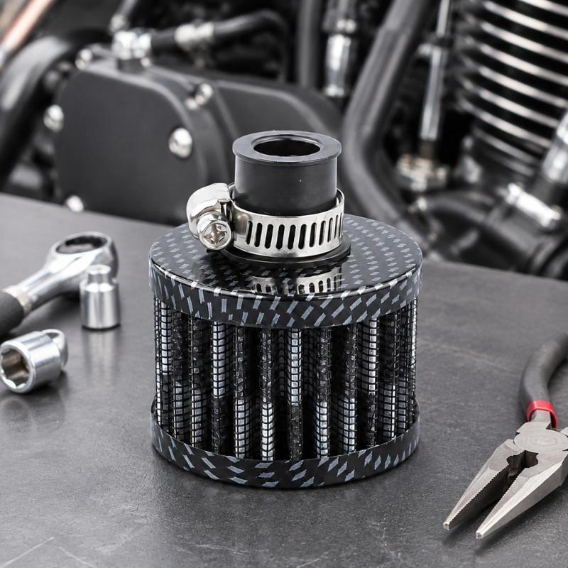 Engine Breather Filter Replacement, 12 Mm Engine Cover Filter with Metal Housing for Breather Line Service and Care