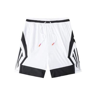 Basketball Series Color Block Lace-Up Comfortable Versatile Breathable Basketball Shorts Unisex Shorts White 172421314-1