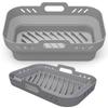 2pcs Foldable Silicone Air Fryer Liner for Ninja Dual Air Fryer Accessories Reusable Silicone Pot Grill Pan Kitchen Baking Tools