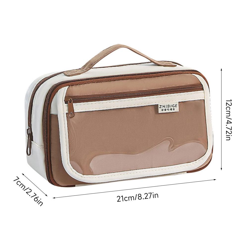 Transparent Magnetic Standable Pencil Case Large Capacity Stationery Bag Ins Style High Value School Supplies for Students