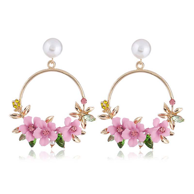 Damen Charm Blume Tropfen Hängeohrringe Schmuck Ohrstecker Hochzeitsschmuck Geschenk