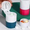 4 In 1 Portable Pill Medicine Crusher Splitter Tablet Divider Cutter Drugs Storage Box Powder Tablet Grinder 4 Layer Travel Pill Box