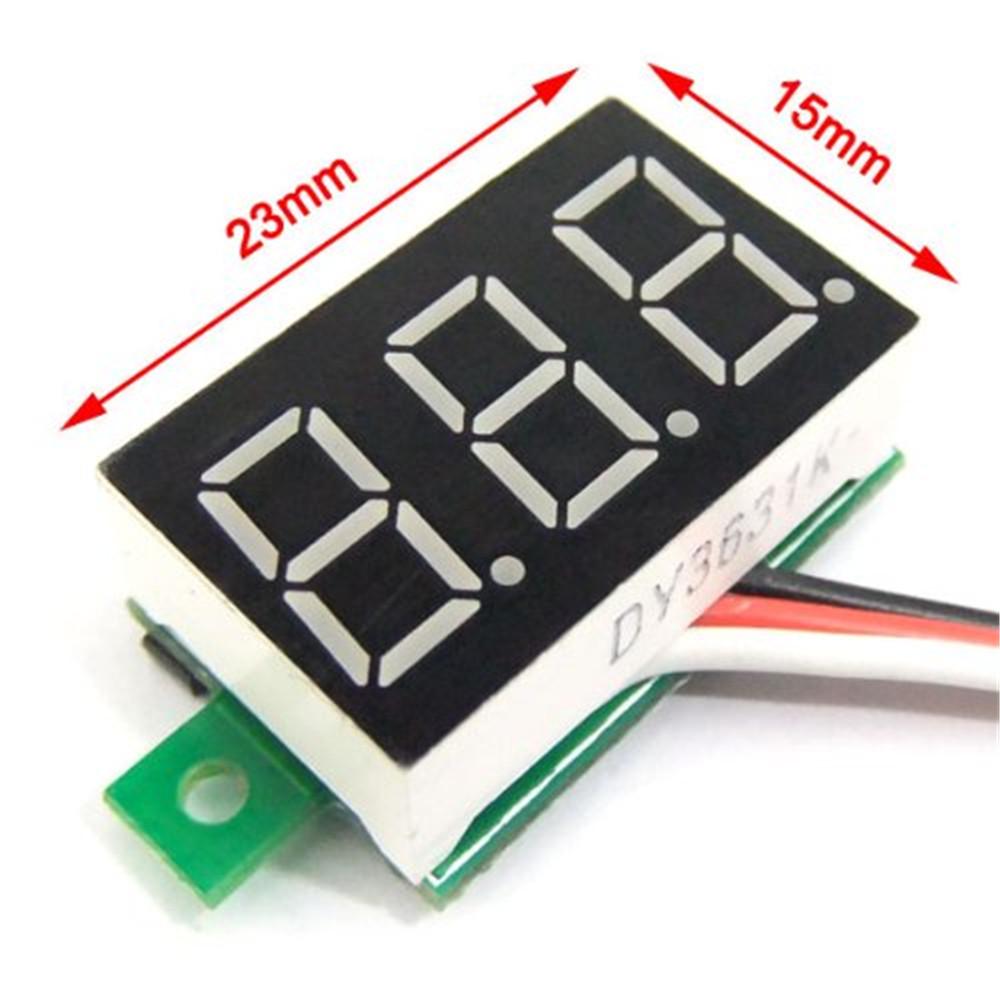 0.36 Inch Digital Three-Wire Motorcycle Voltmeter, DC 0V-30V Display