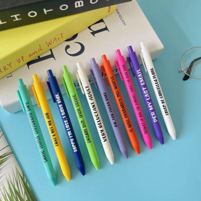 Lustige sarkastische Kugelschreiber mit lustigen Zitaten, schwarze Tinte, lebendige Farben, weiche Gummispitze, schnell trocknende Tintenstifte