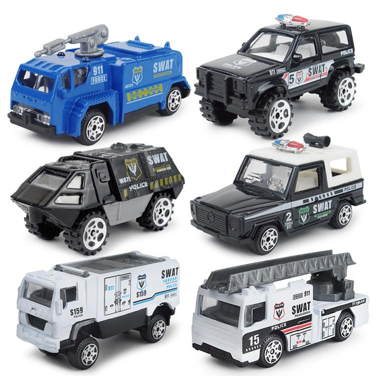 Military Affairs Mini Fire Fighting Special Police Alloy Car Model Toy Children