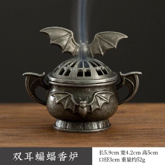 Mini Copper Tripod Incense Burner - Bronze Hollow Out Censer with Lid, Incense Stick Holder for Aroma Yoga Home Decor