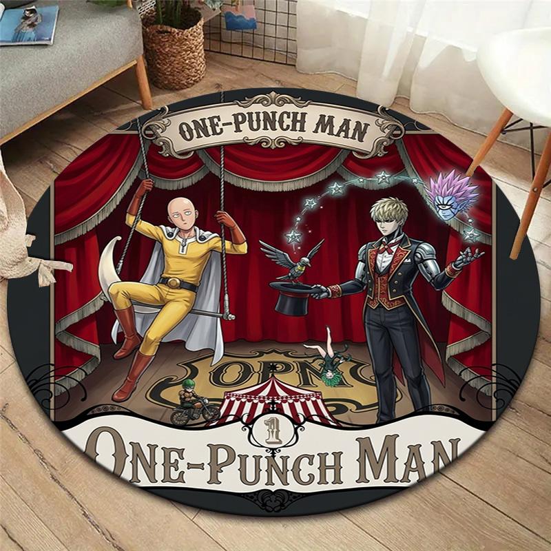 Onepunch Man Round Area Rug Carpet Rug For Living Room Bedroom Sofa Playroom Decor Nonslip Floor Mat