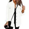 Frayed Edge Denim Loose Casual Long Sleeve Shirt Outerwear