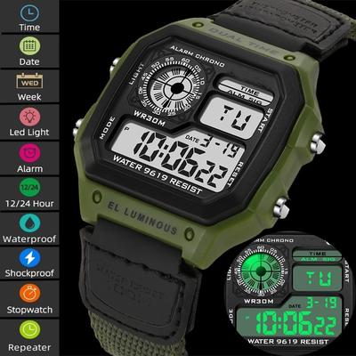 Men Sport Watch 30M Waterproof Digital Wristwatch Led Light Male Alarm Clock