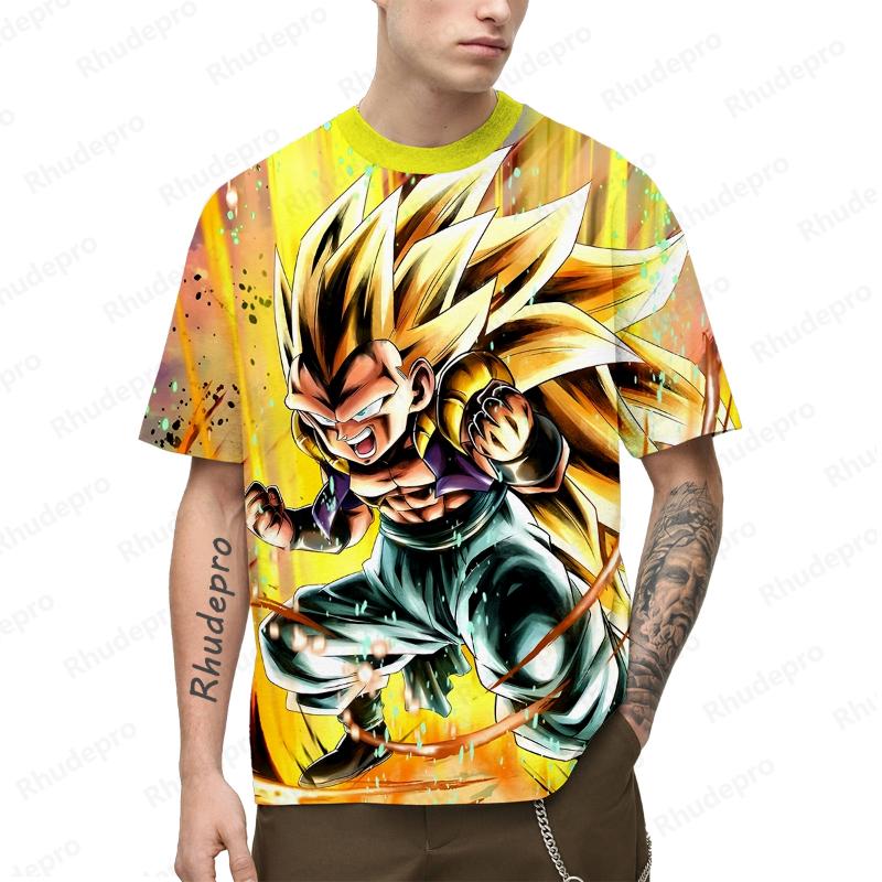Anime Men's Streetwear Dragon ball T-Shirt Goku Super Saiya Clothing Tops Children's Harajuku Style Shirts 2024 Trend