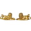 Gold Lion Idol, Feng Shui Remedies For Home Decor Statue In Pair Wild Animal
