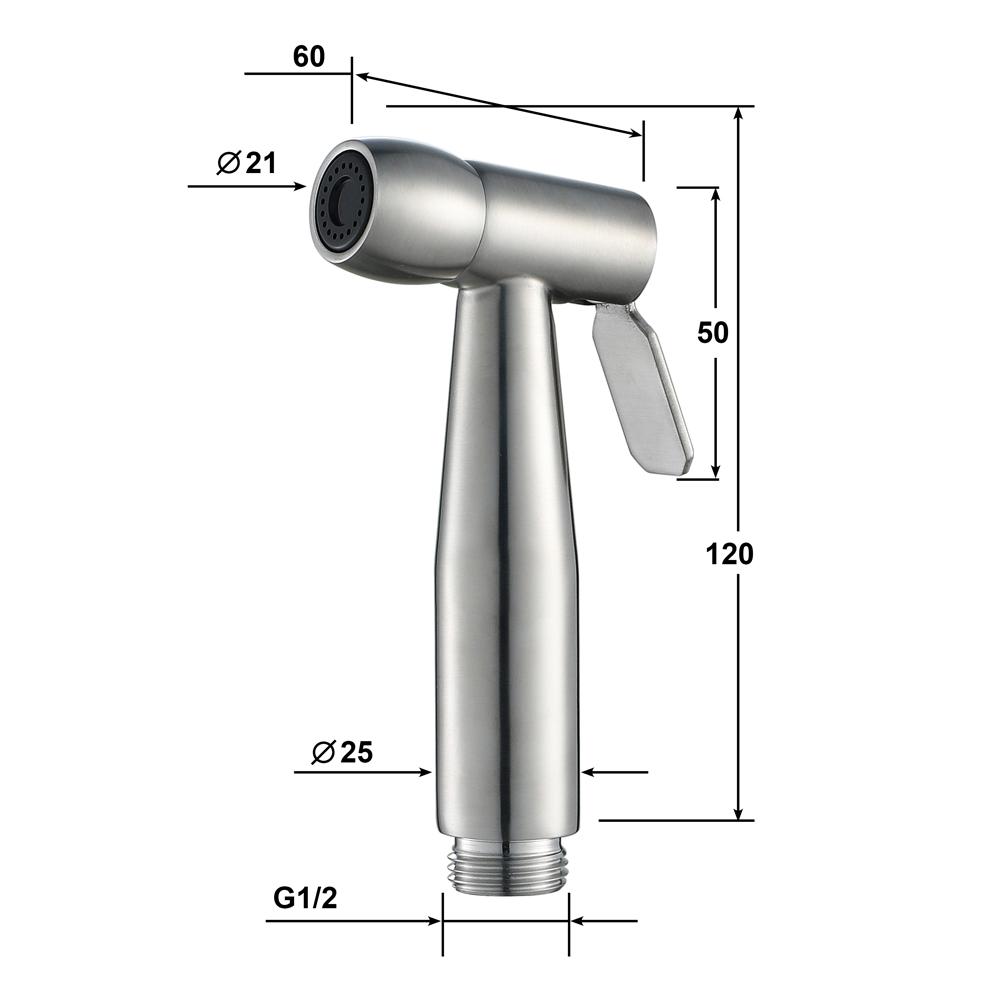 Hand Held Modern Wall-Mounted Bidet Spray for Toilet Sanitary Wares Stainless Steel Bidet Sprayer