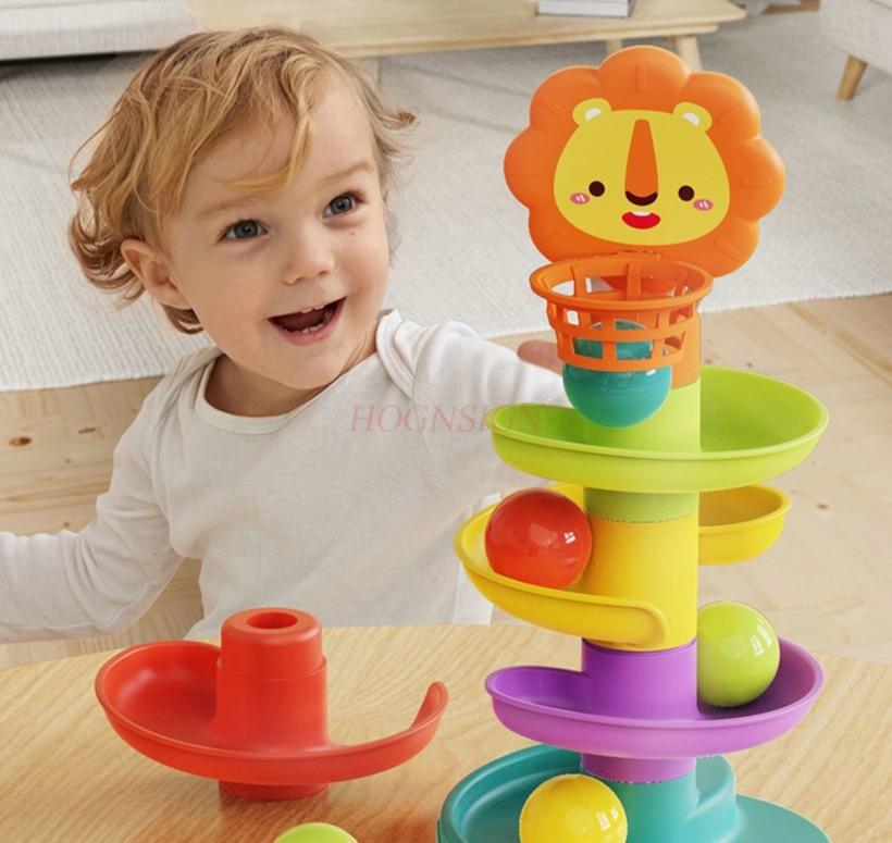 Baby Toys Over 6 Months Old Puzzle Early Education Shooting Track Ball Spinning And Playing