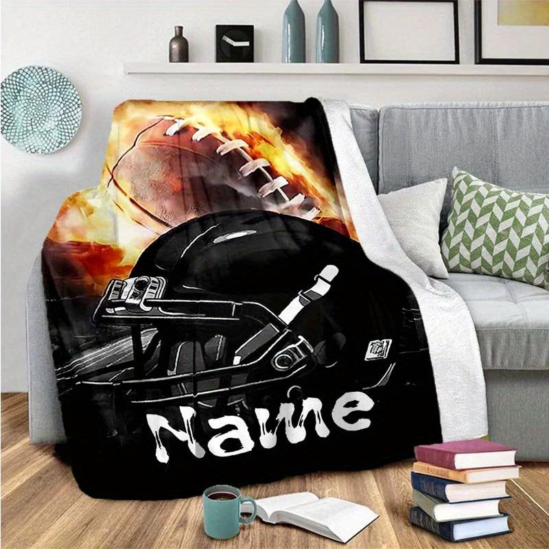 Rugby Theme Customize Your Name Blanket Warm Comfortable And Soft Blankets Are Suitable For Home Lunch Break Blanket Office Sofa Sofa Gift To