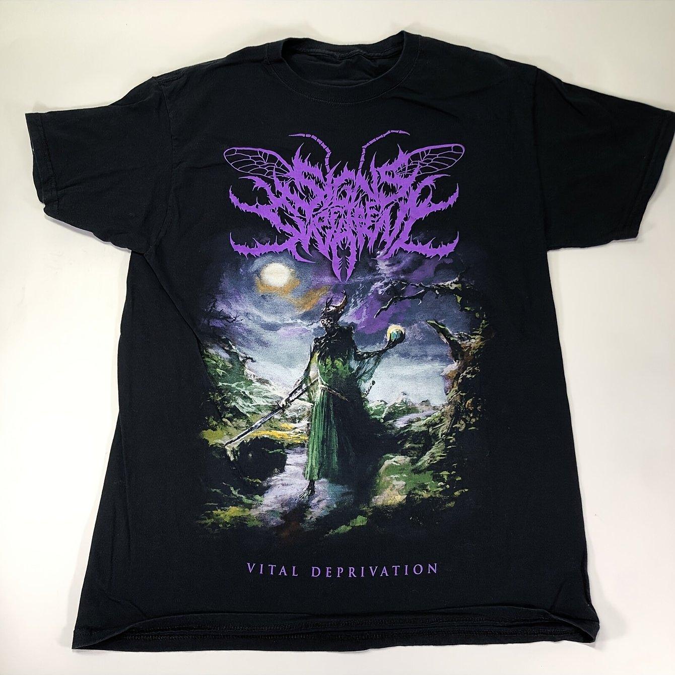 

Signs of The Swarm Vital Deprivation Альбом Логотип группы Размер M Средняя Футболка Графическая Футболка с коротким рукавом Унисекс Мужская Женская Лето 4XL