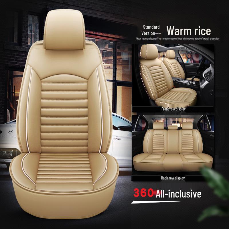 360° All-Season Wear-Resistant Leather Car Seat Cushion & Cover