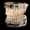 Zweifarbige Hohlherz-Gold-Grillz Streetwear Hip Hop Zähne-Set