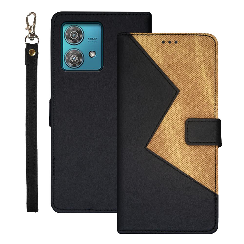 

IDEWEI For Motorola Edge 40 Neo 5G Case Card Holder PU Leather Flip Phone Cover Black