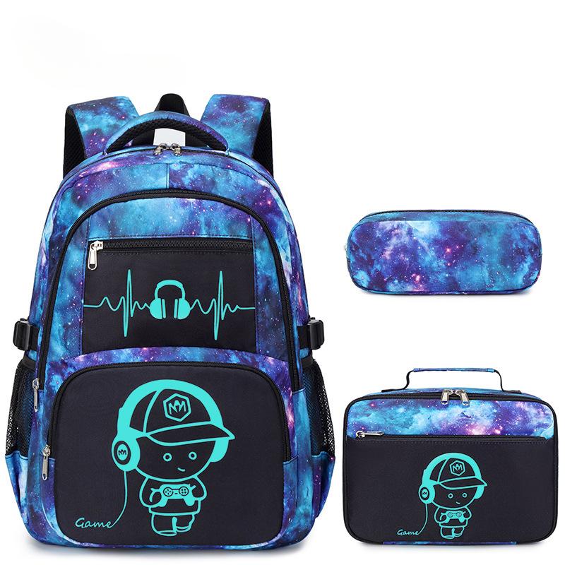 

Рюкзак Модний Світловідбиваючий Шкільний Рюкзак Великої Місткості для Учнів Середньої Школи, Старшокласників та Студентів One Size синій/фіолетовий