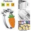 Spring Easter Cookie Cutter Set of 10, Stainless Steel Biscuit Molds Silver, DIY Baking Pastry Tools Kit