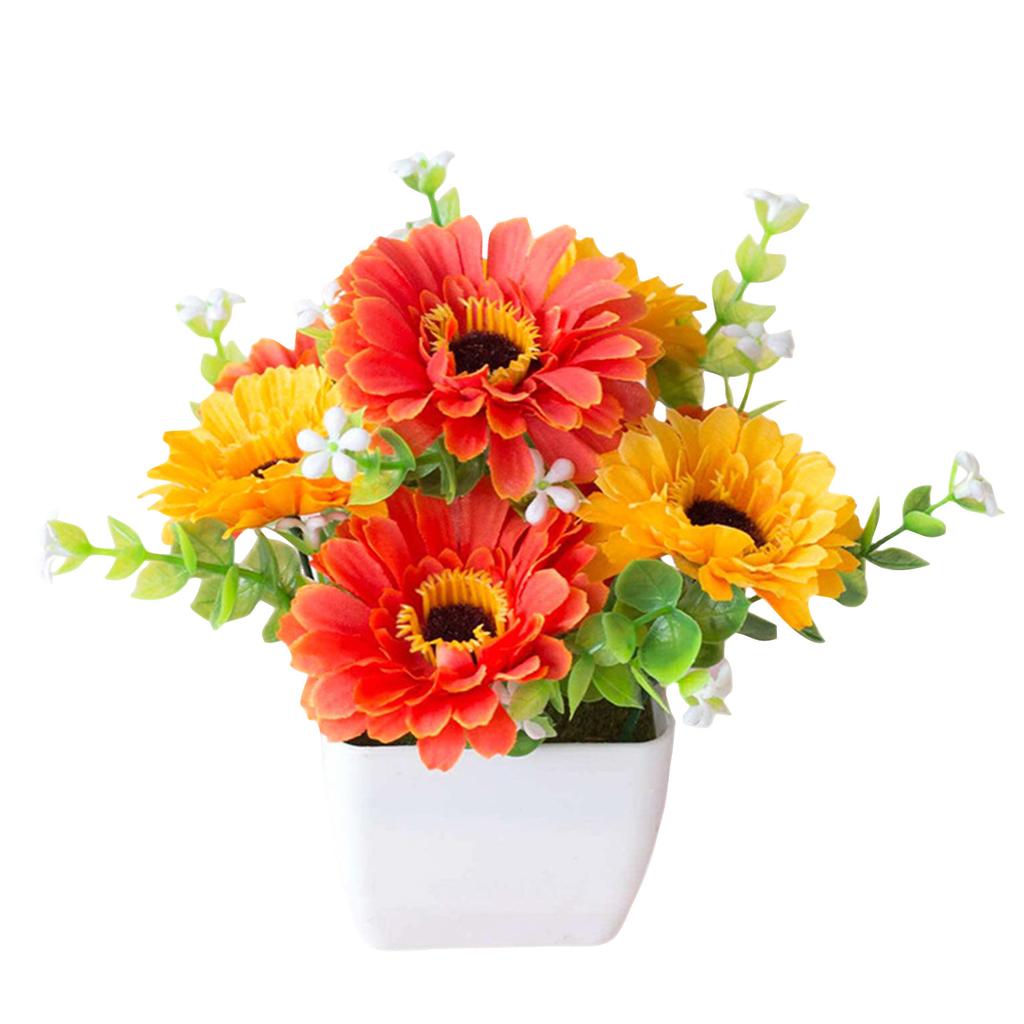 Decorative Chrysanthemum Potted Plants, Artificial Sunset Chrysanthemum, Artificial Outdoor Sunset Chrysanthemum, Artificial Sunset Mums