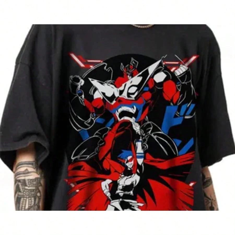 Anime Kamina Tengen Toppa Cartoon T Shirt V S