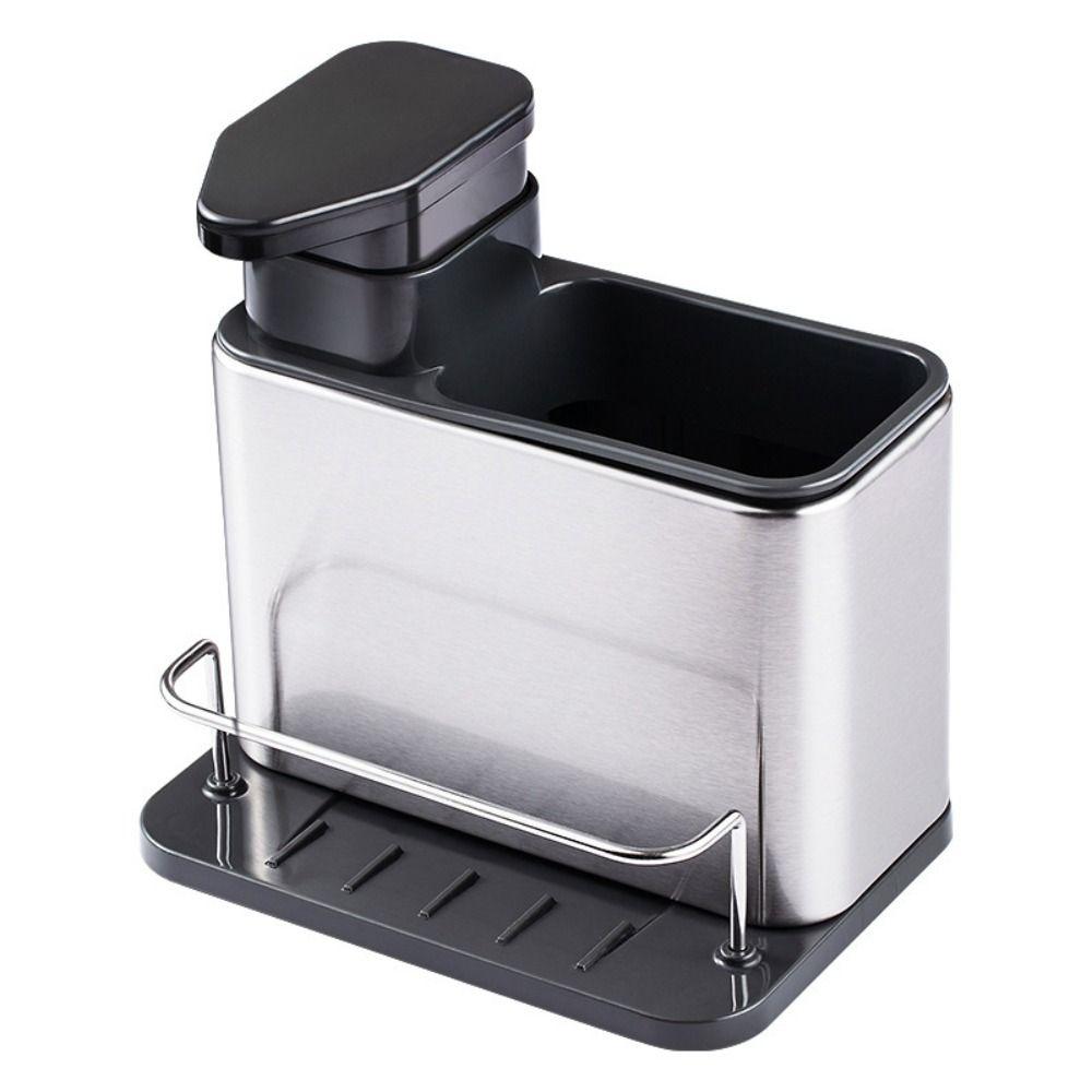 Stainless Steel Soap Dispenser 3-in-1 Faucet Storage Rack Practical Sink Organizer Tray  Home