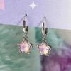 Gothic Cute Pink Moonlight Stone Star Pendant Earrings For Women Egirl Y2K EMO 2000s Harajuku Goth Vintage Jewelry Accessories