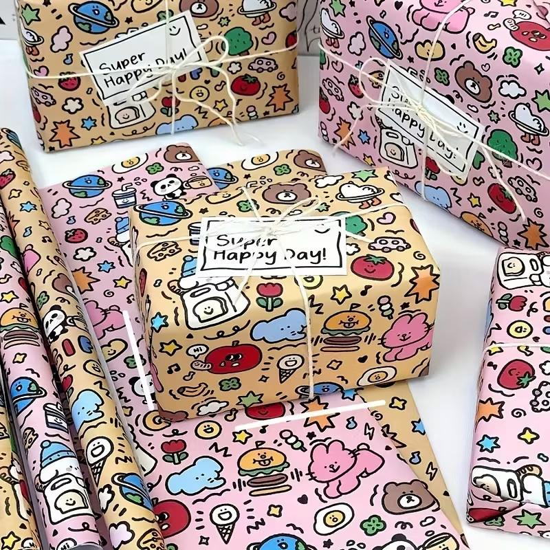 3-Piece Set Of Colorful Graffiti Wrapping Paper - Large Paper For Birthdays, Christmas, And Valentine's Day Gifts