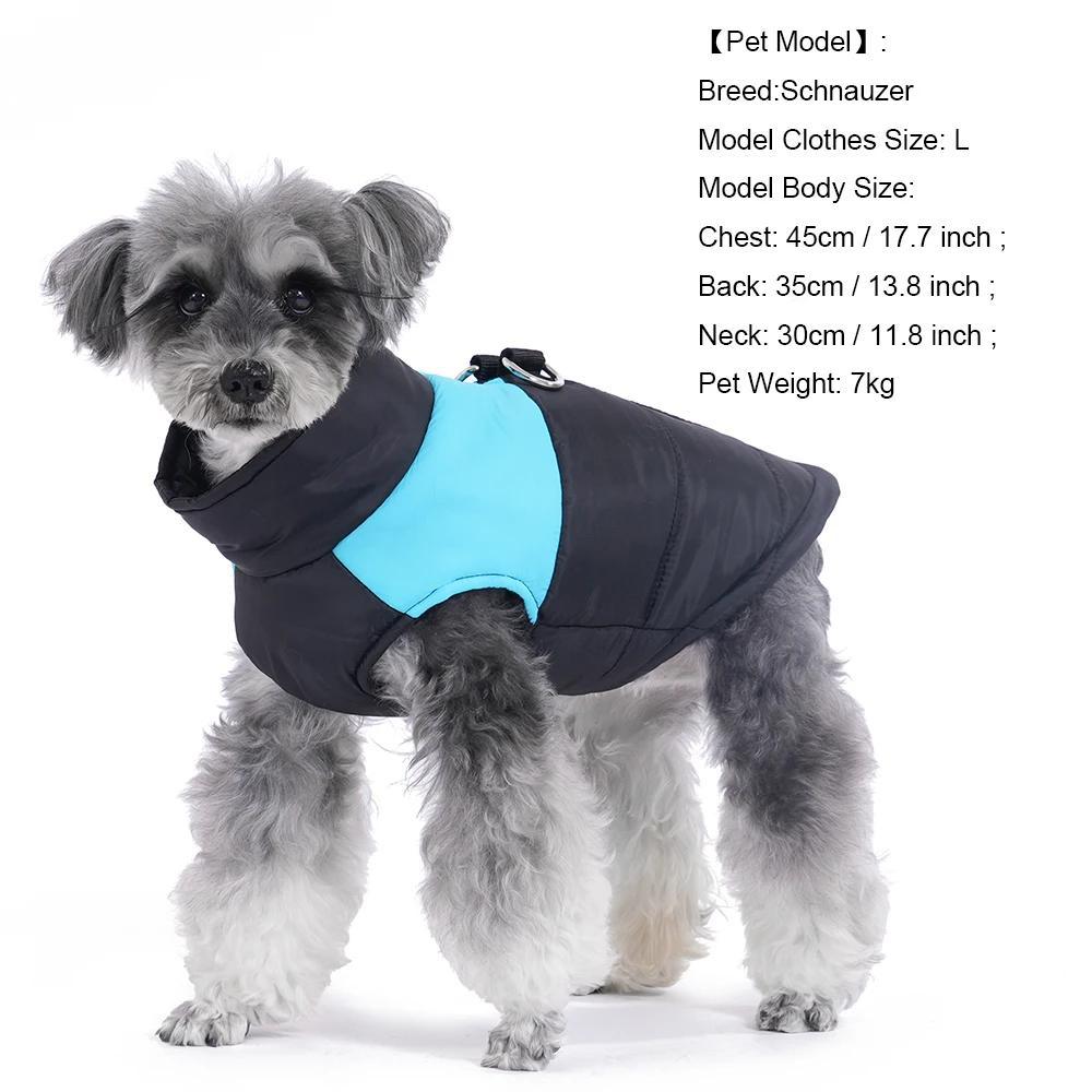 Winter Dog Jacket With D-ring For Small Dogs Cats Warm Waterproof Puppy Zipper Clothes Schnauzer Chihuahua Outfits Pet Costumes