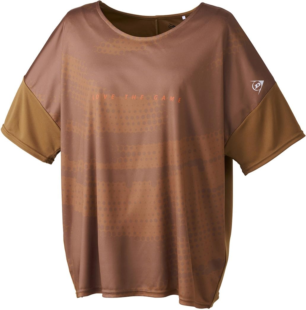 

DUNLOP Теннисная одежда Бадминтон Оверсайз Влагоотвод Быстрая сушка УФ-защита DAL8461W L Женская футболка, Впитывающая, Сохнущая, Защитная, 2024FW, Коричневая,