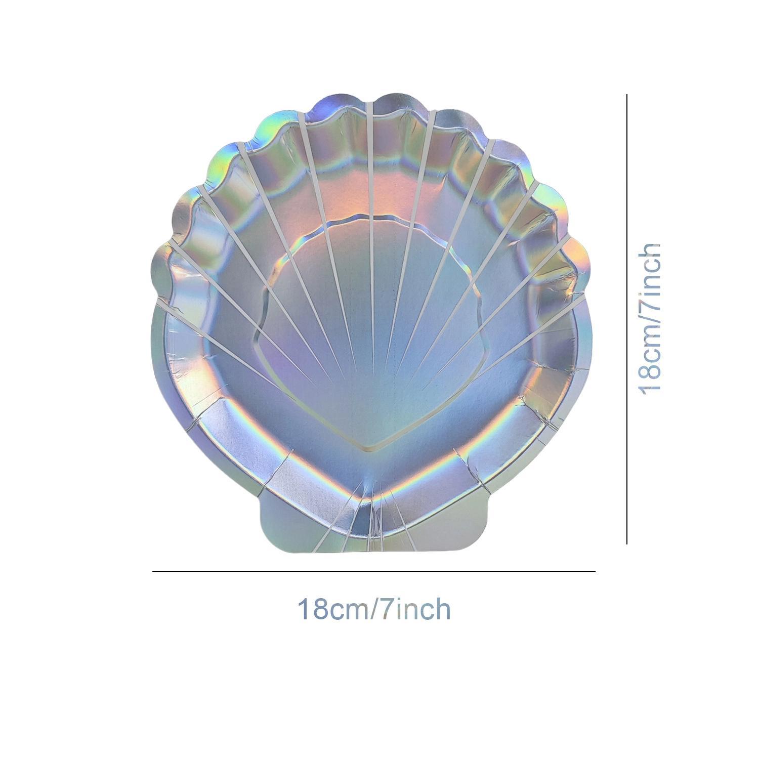 

10 шт. Новая лазерная цветная ракушка Одноразовая бумажная тарелка Принадлежности для украшения на день рождения Неправильная бумажная тарелка Посуда Оптом 7Inch 10PCS