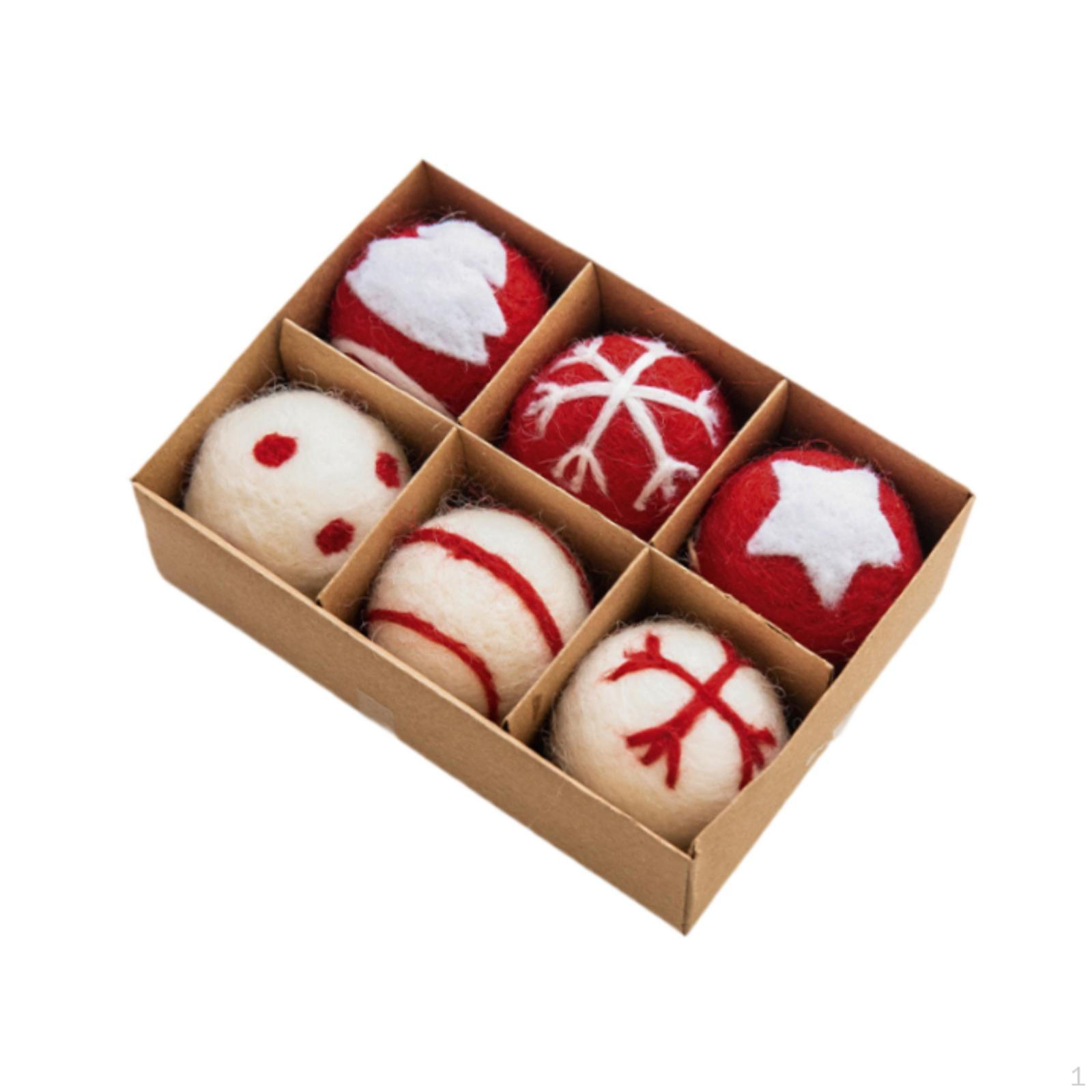 

6 шт. Рождественский шар, украшение из фетра, праздничные подвесные украшения, праздничные принадлежности