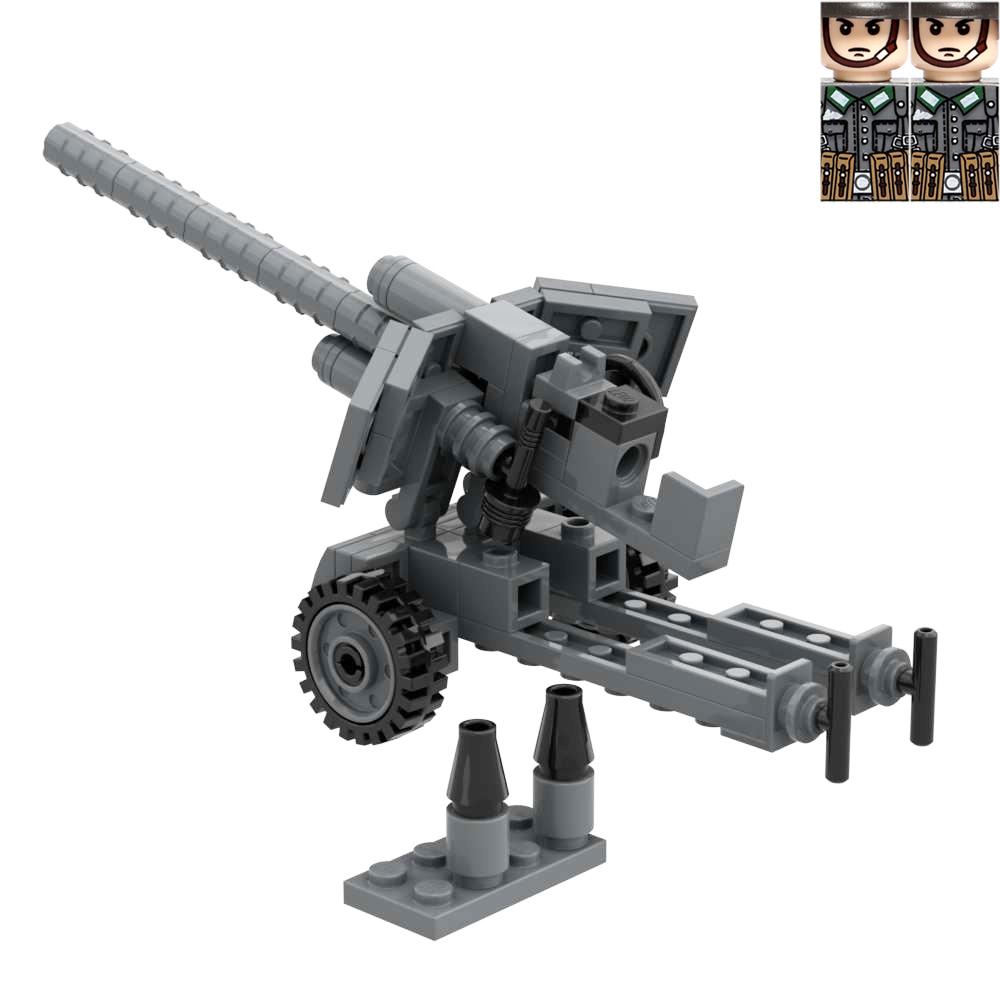 WW2 Military Weapons Toy Brick Howitzer Anti-Aircraft Airplane Anti-Tank Gun 88mm Flak 36 M1A1 M777 M198 Bofors M102 Building Block Gift Presents