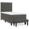 3138068 vidaXL Divan Bed with Mattress Dark Grey 100x200 Cm