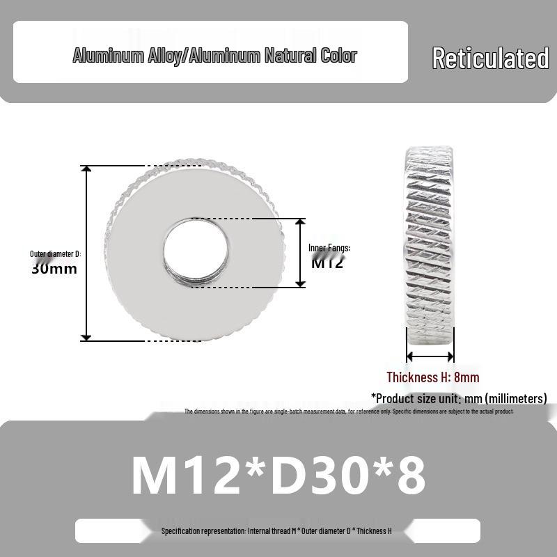 Aluminum Alloy Hand-Tightened Knurled Nut Adjustment Lock Gauge M3-M8