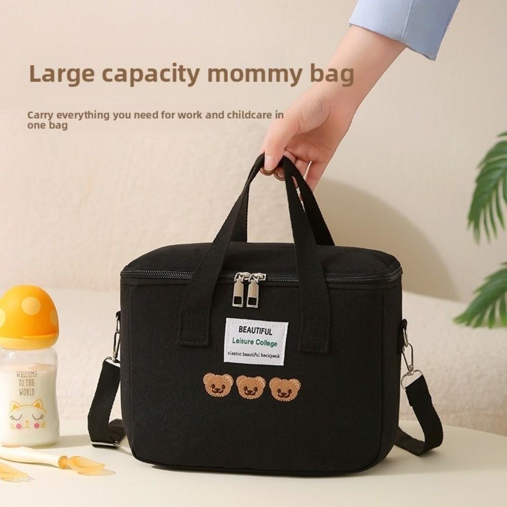 Canvas Baby Diaper Organizer Cartoon Single Shoulder Bag Women Handbag  Stroller Accessories