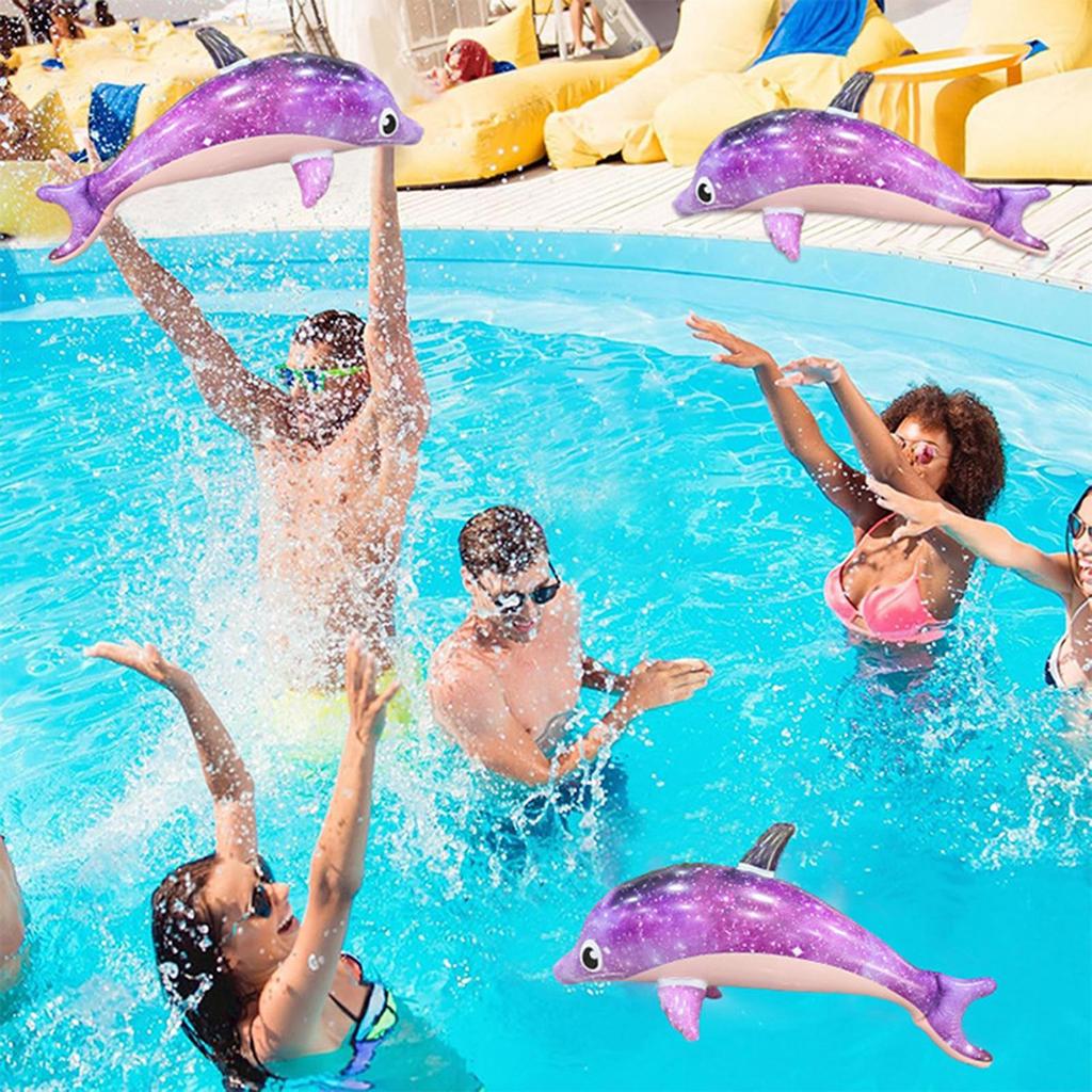 1pc Purple Inflatable Dolphin Beach Pool Swimming Game Toy Water Sports Inflatable Toys Gift Summer Pool Toy