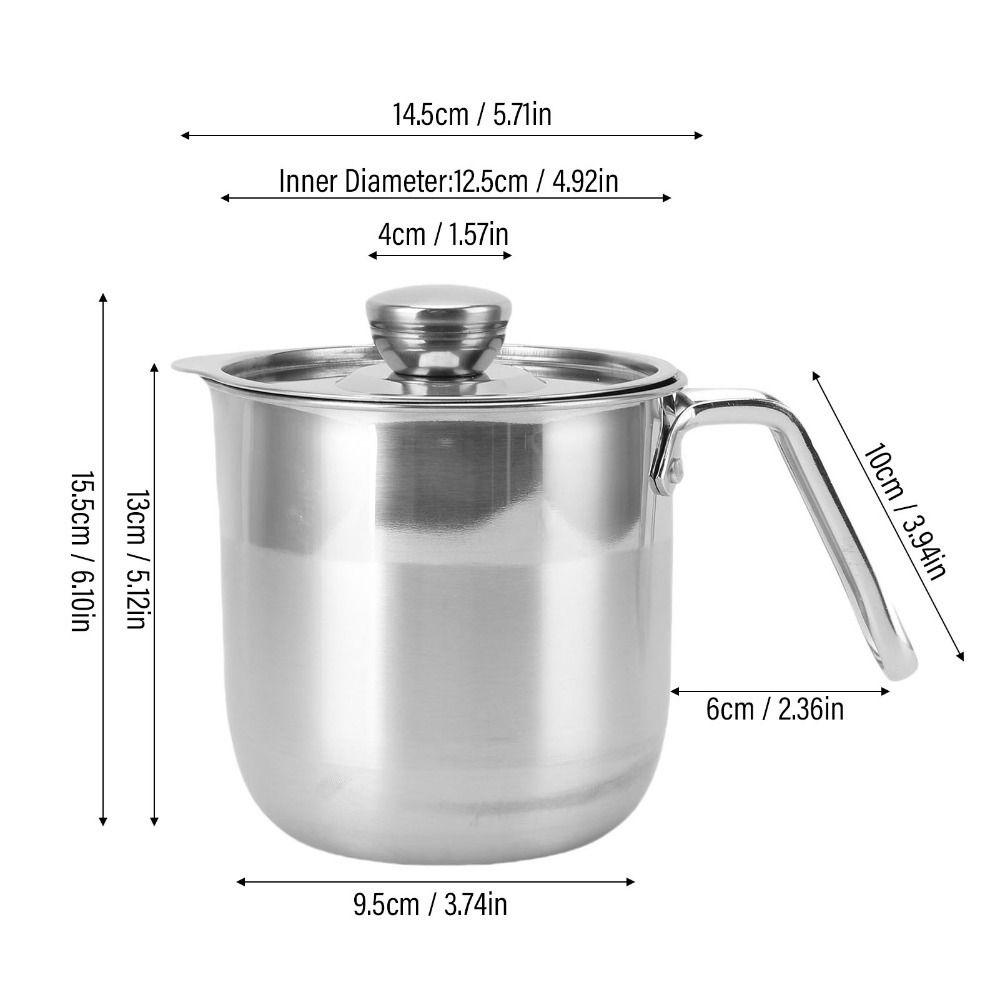 Silver Egg Separator Bucket with Lid Egg Yolk White Separator Kitchen Gadget