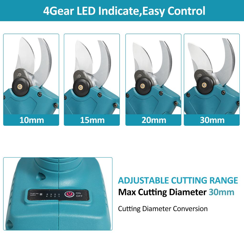 Przenośne, ręczne, akumulatorowe, elektryczne nożyce do przycinania 21 V z walizką, akumulator litowy 2000 mAh